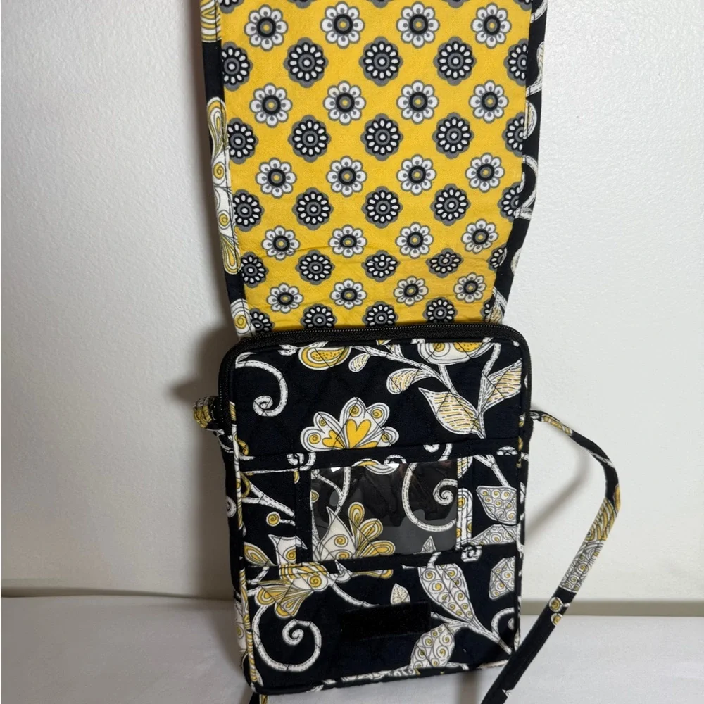 Vera Bradley Black and Yellow Floral Crossbody Bag - Picture 7 of 13